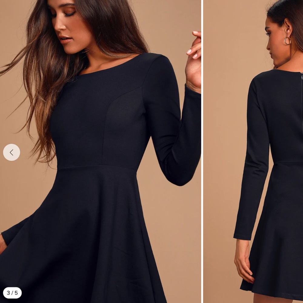 Lulus Black Long Sleeve Dress